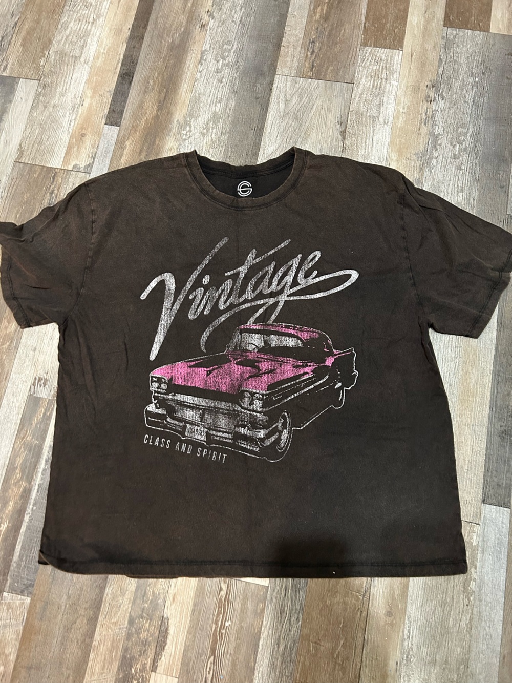 Kids Classic Car Graphic Tee - Black with Pink Accent